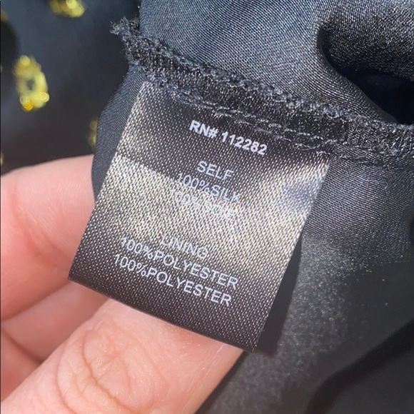 Greylin Black & Gold Pattern Strapless Silk Dress - Picture 4 of 5